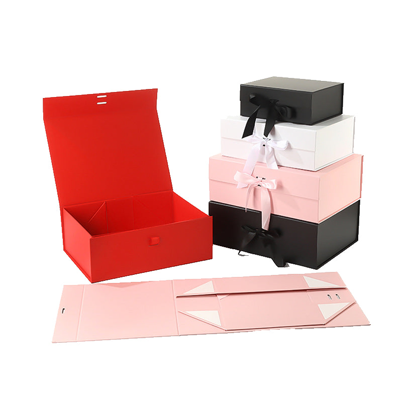 Rigid Folded Magnetic Gift Box with Ribbon