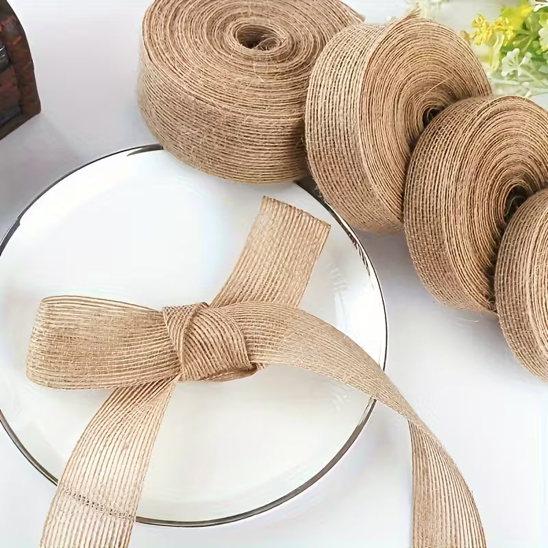 Striped Jute Ribbon Rolls