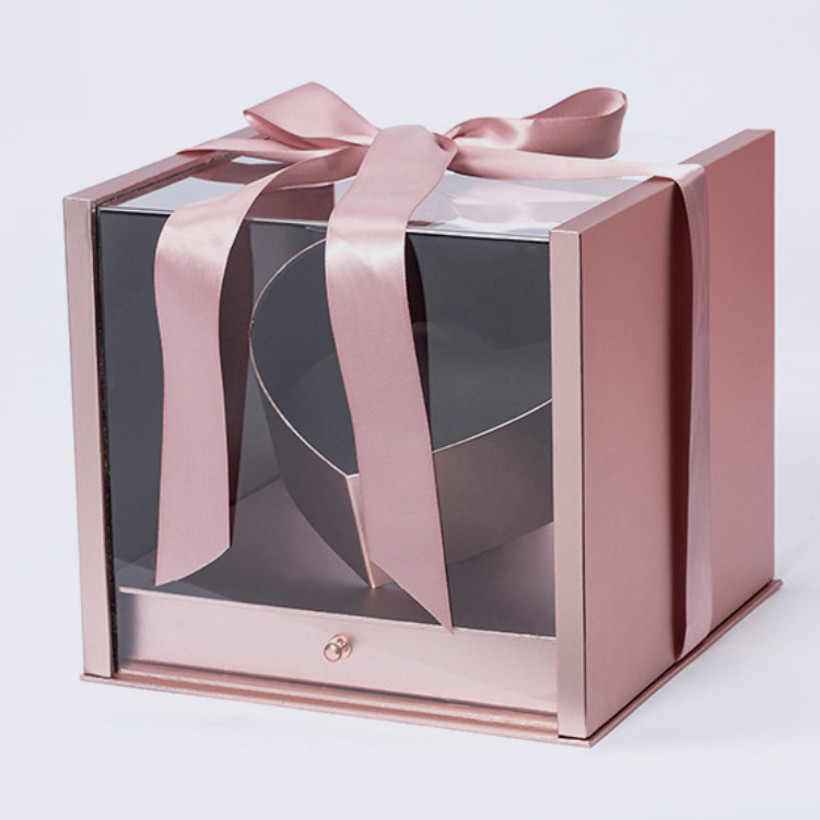 Transparent Flower Gift Box With Drawer