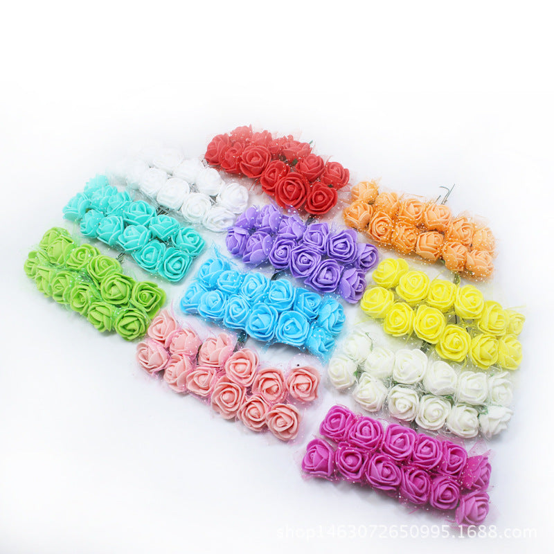 144pcs/bag 2.5cm PE Foam Rose Heads DIY velvet Wedding Decoration