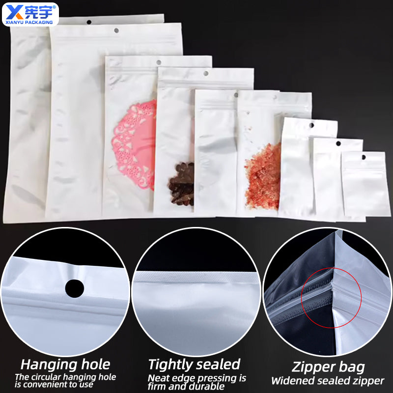 Re-closable White Ply Bag Bags With Hang Hole