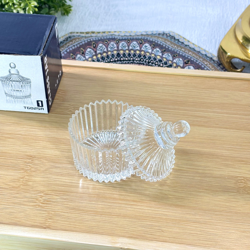 Crystal Clear Glass Pot Decorative with LED