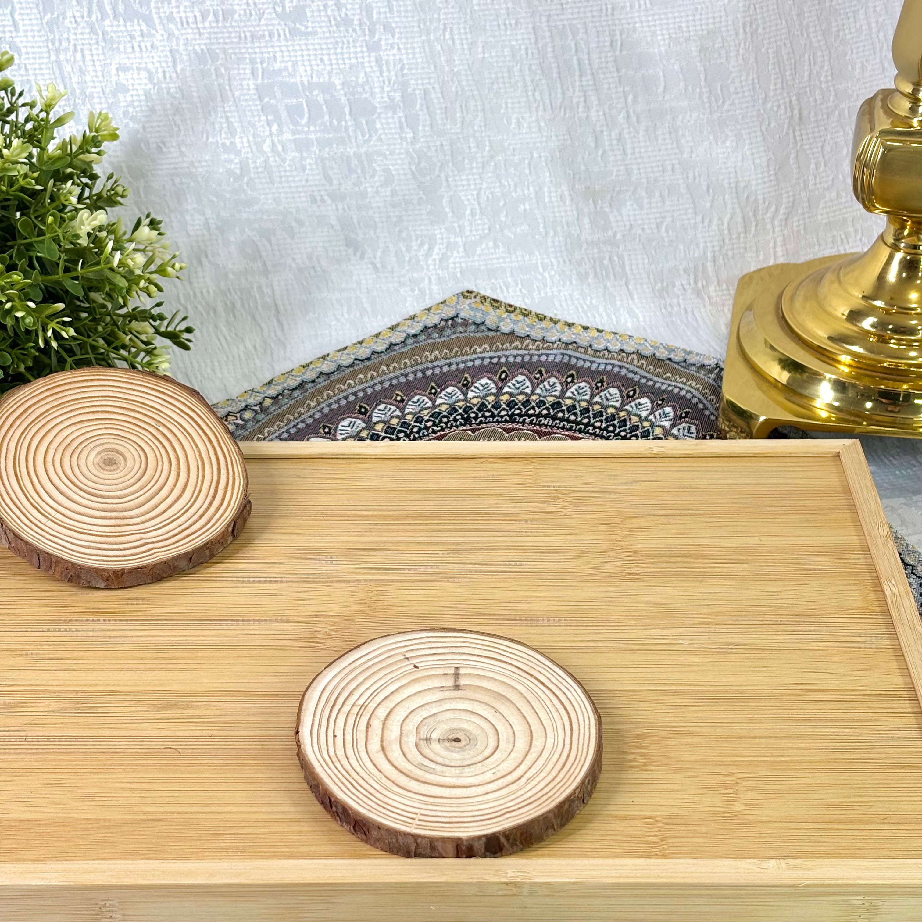 Natural Sandalwood Slices Wedding Ornaments Centerpiece Craft