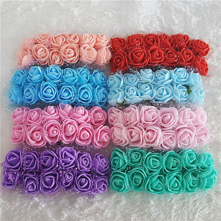 144pcs/bag 2.5cm PE Foam Rose Heads DIY velvet Wedding Decoration