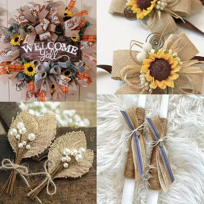 Striped Jute Ribbon Rolls