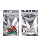 Transparent Silver Square Zipper Bag Plastic Packaging for Necklaces Jewelry Gift