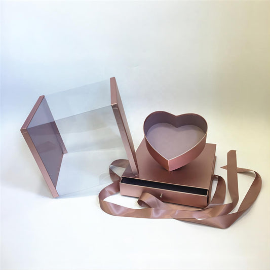Transparent Flower Gift Box With Drawer
