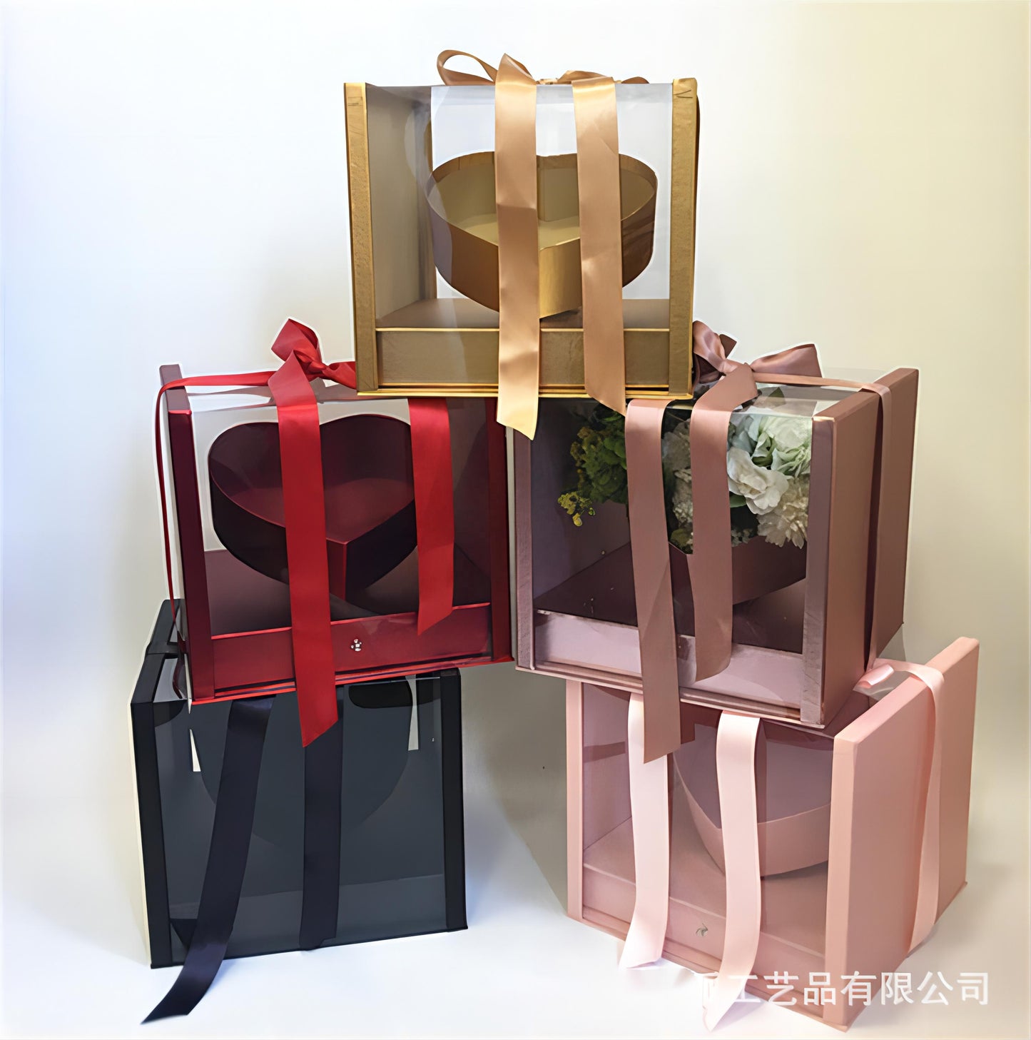 Transparent Flower Gift Box With Drawer