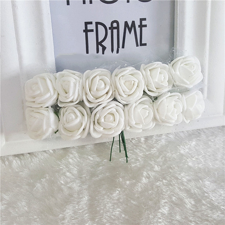 144pcs/bag 2.5cm PE Foam Rose Heads DIY velvet Wedding Decoration