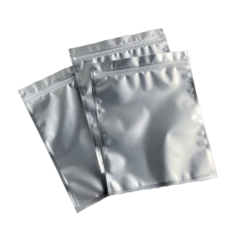 Silver Foil Ziplock Bags Clothes Bag Packaging One Side Clear Transparent Glossy Silver Foil