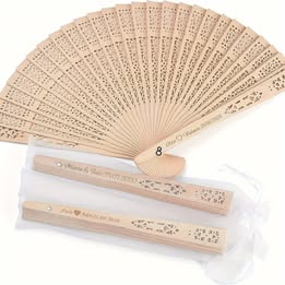 Personalized Engraved Wooden Wedding Fans for Wedding Favor Party Favor