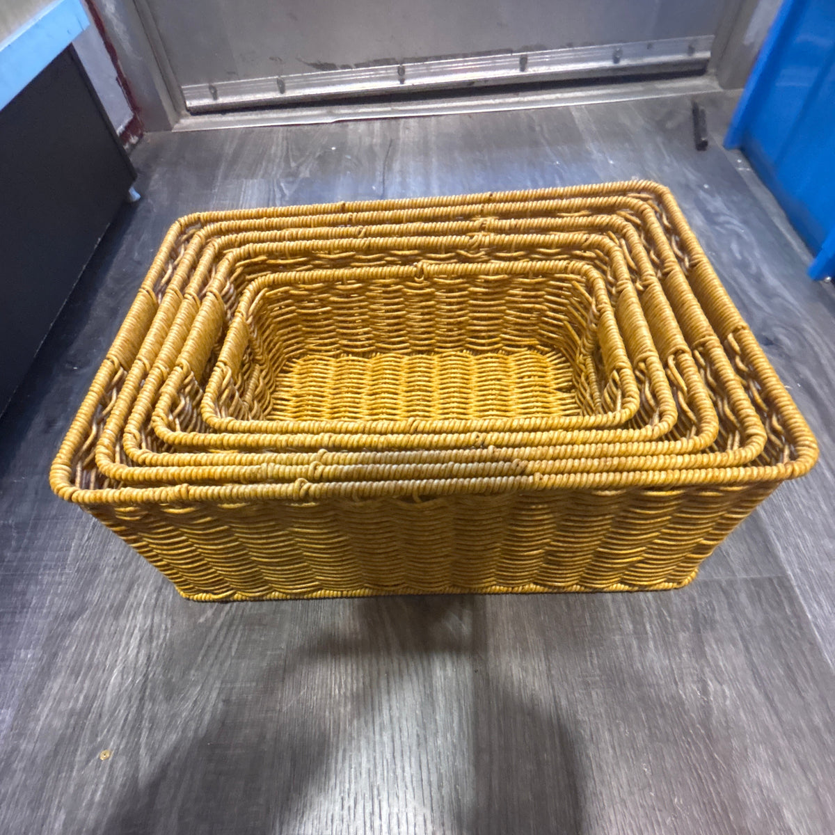 5 Piece Rectangular Whicker Basket