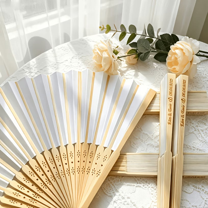 Personalized Engraved Paper Fans