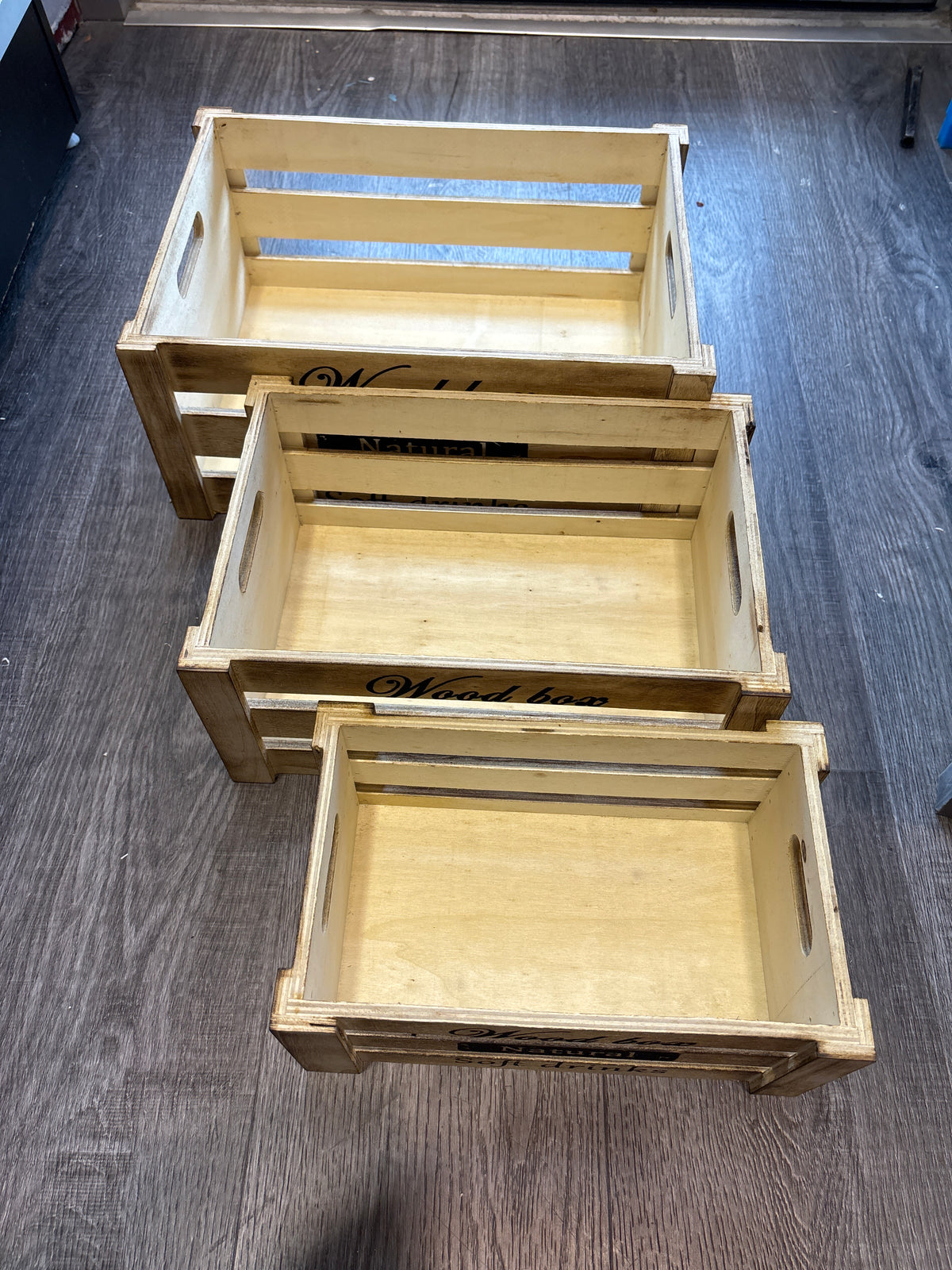 Wooden Crate with Writing