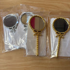 Handheld Makeup with Clear Mirror With Bow decoration Gold & Silver Portable Party Favor Wedding Favours