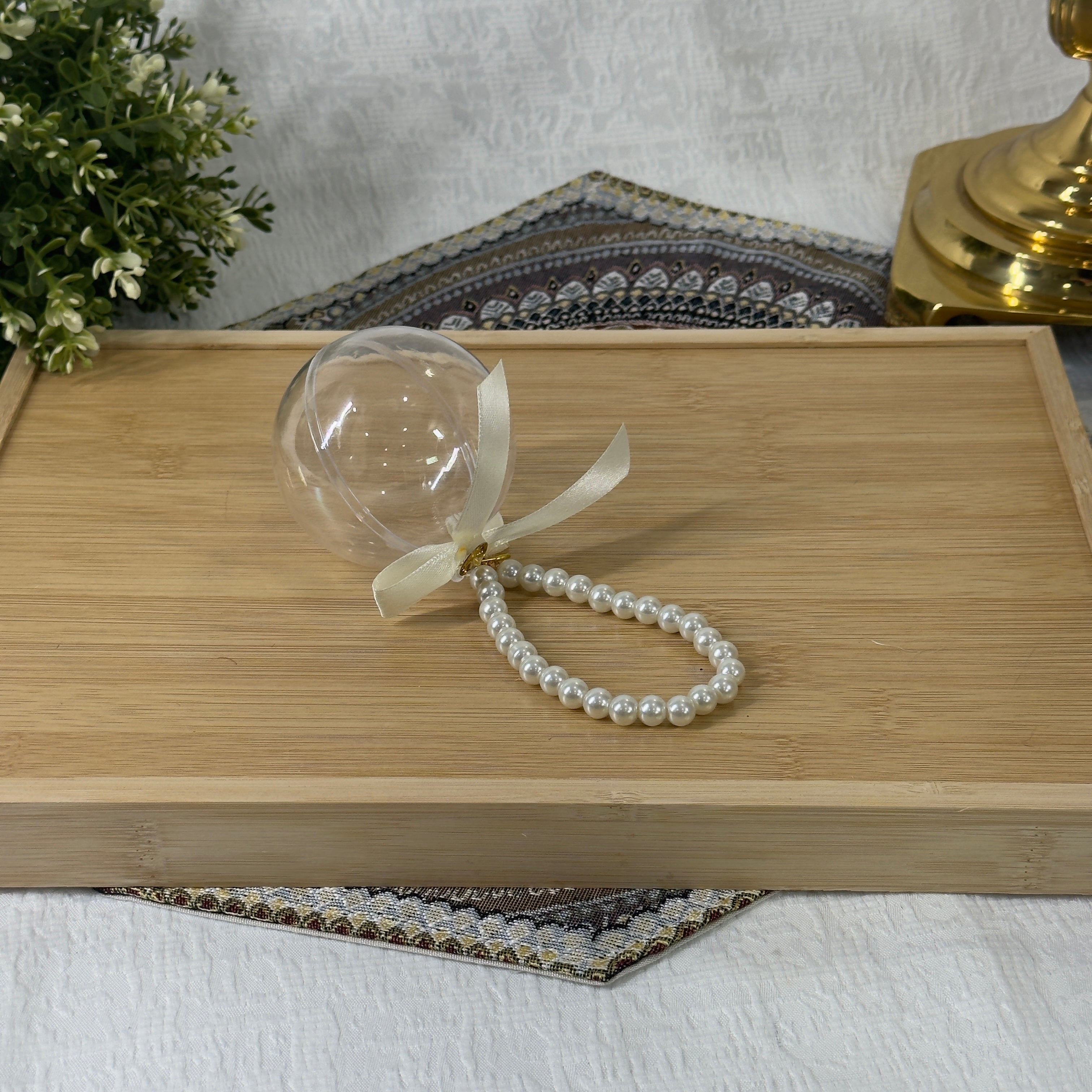 Clear Acrylic Ornament with Peal Hanger