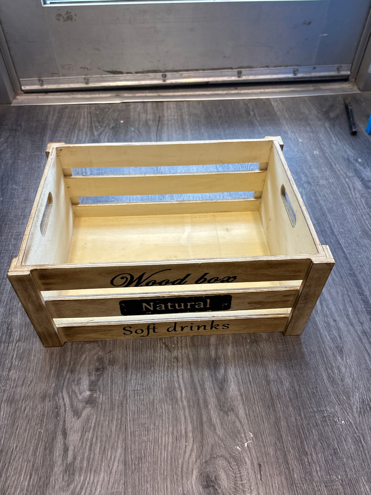 Wooden Crate with Writing