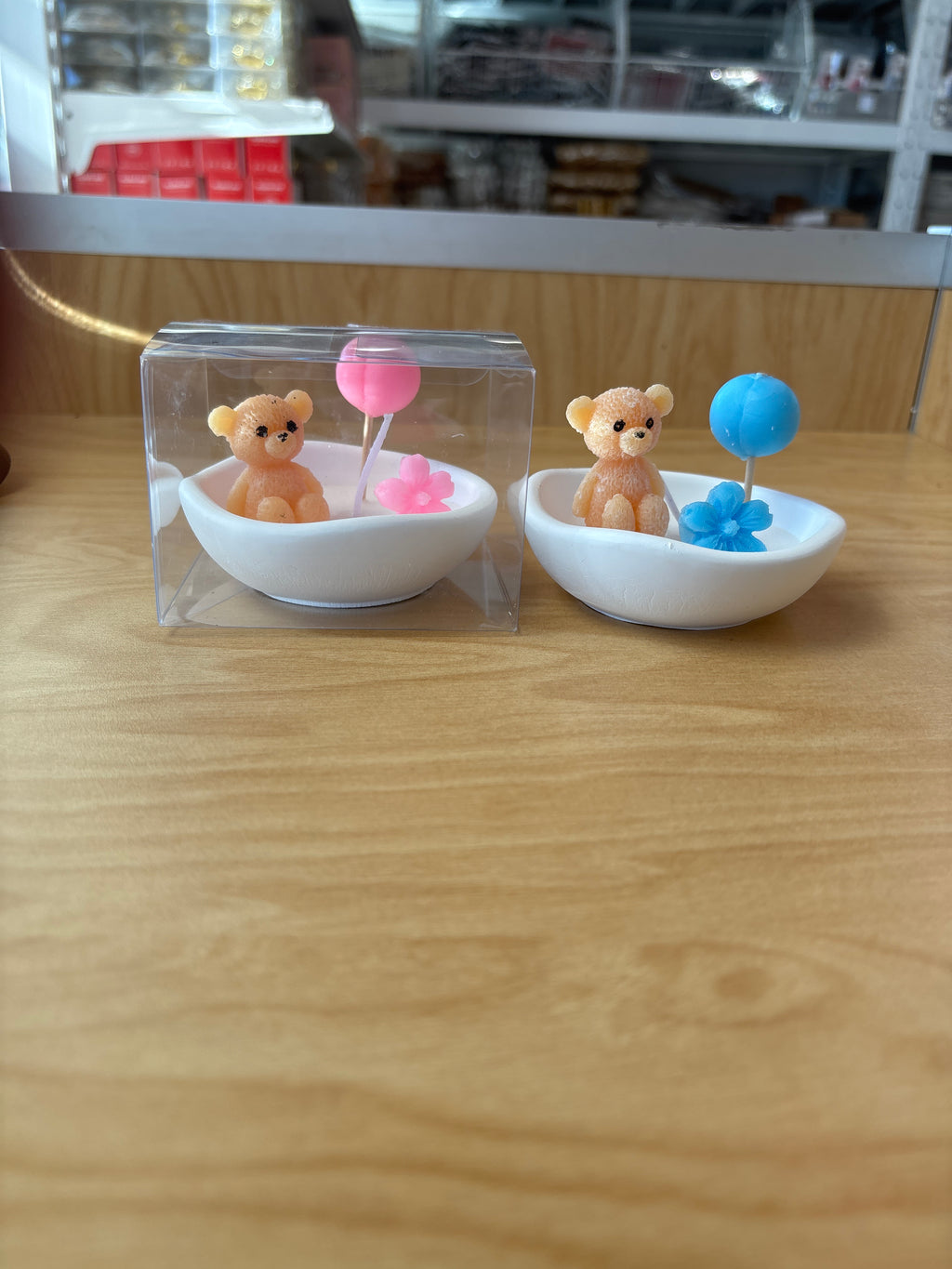 Candle Teddy Bear with Balloon Baby Shower Favors