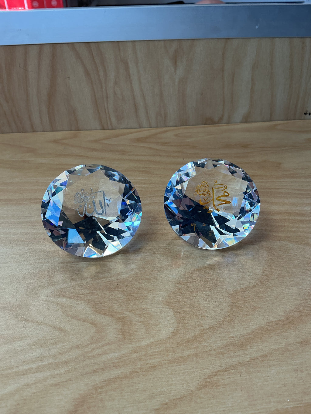 Crystal Diamond Islamic Gift with Custom Laser Engraved Allah & Muhammad Names Bulk Ramadan Gifts F90323