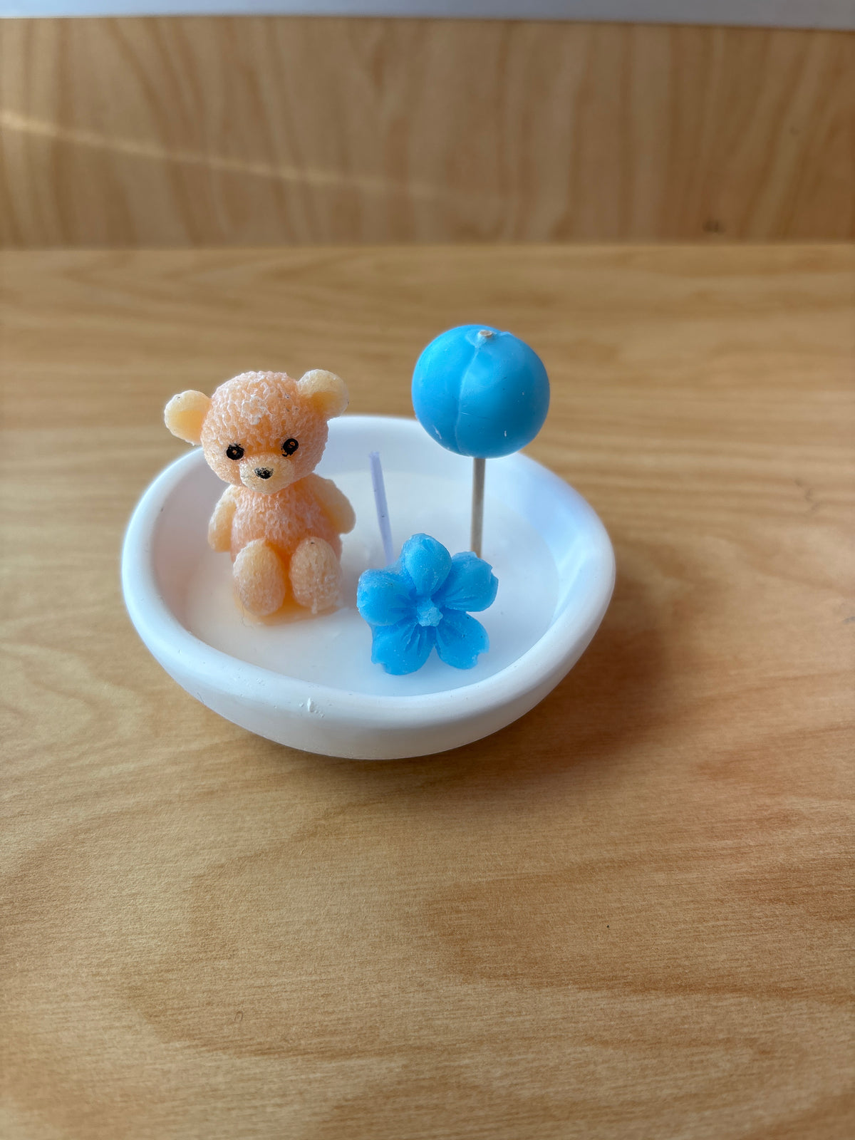 Candle Teddy Bear with Balloon Baby Shower Favors