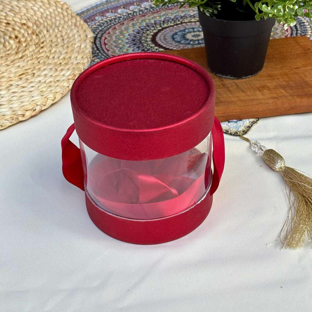 Clear Round Gift box With clear Bag
