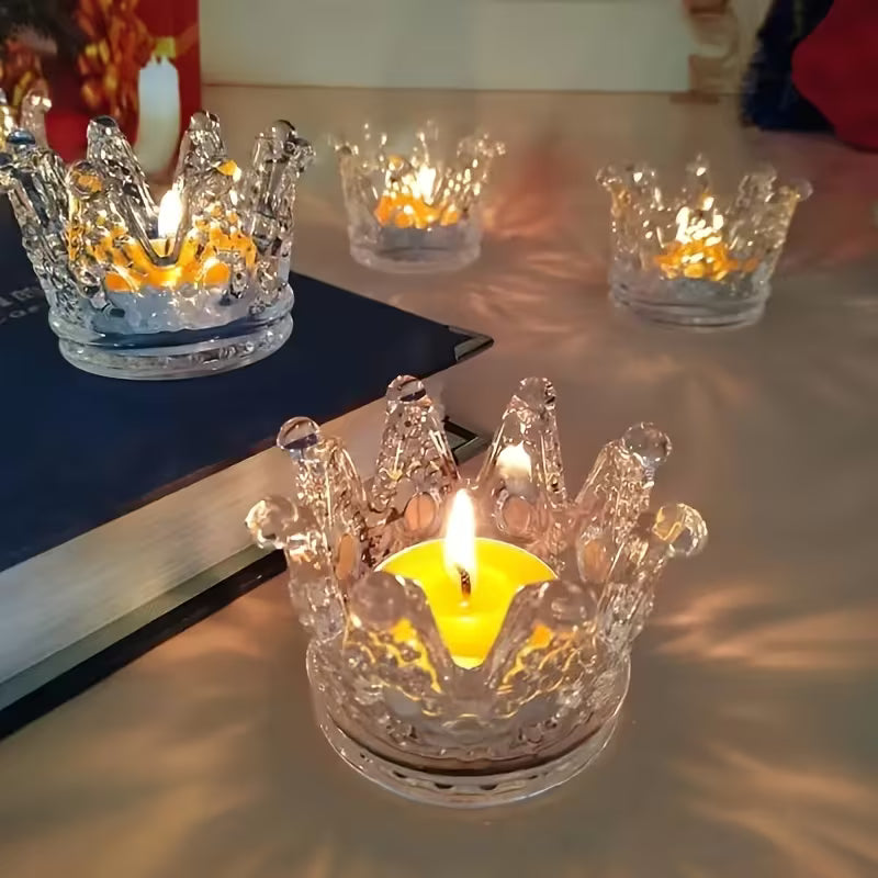 Crown Candlestick Glass Jewelry Box, Perfect for Storing Jewelry, Decorating Weddings, As Banquet Centerpieces Wedding Favors Party Favours F90282
