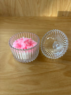 Candle Scented Flower shape in Glass Jar with Lid Party Favors Wedding Favour    F90288