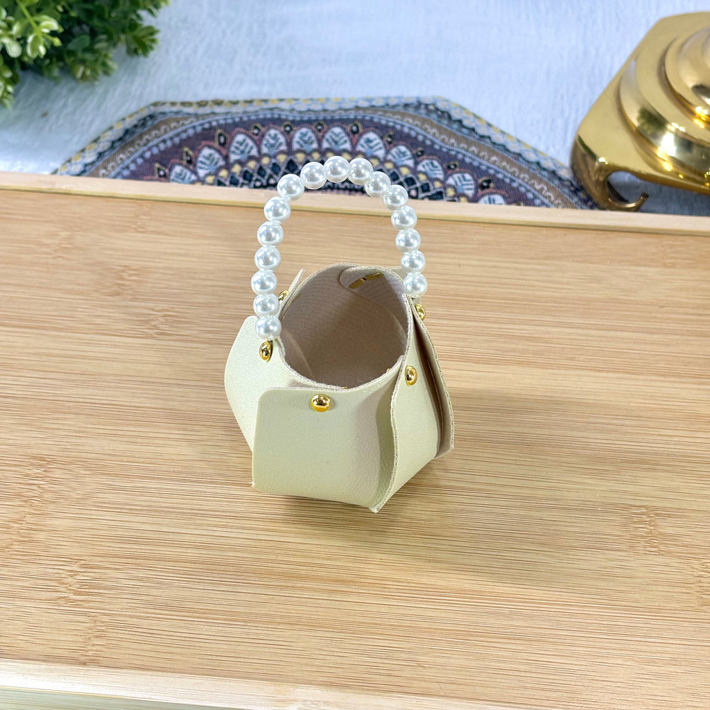 Leather Gift Purse with Pearl Handle