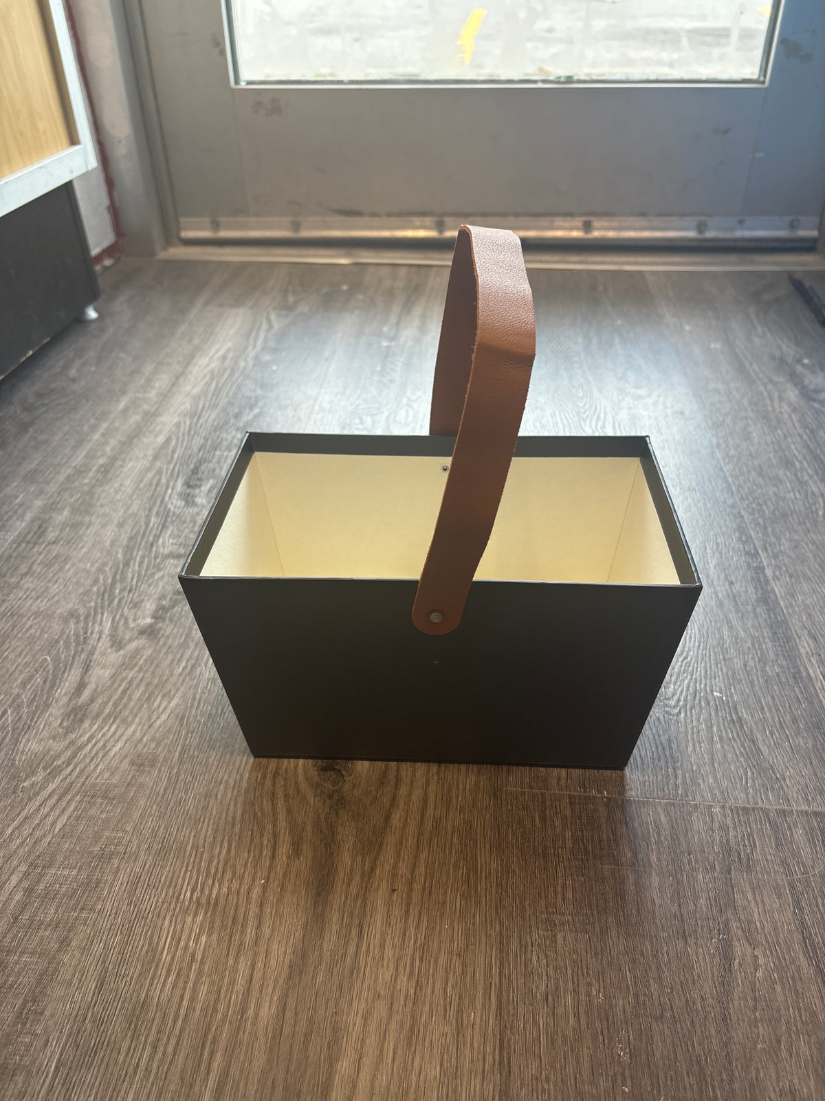 Flower Basket Leather Handle