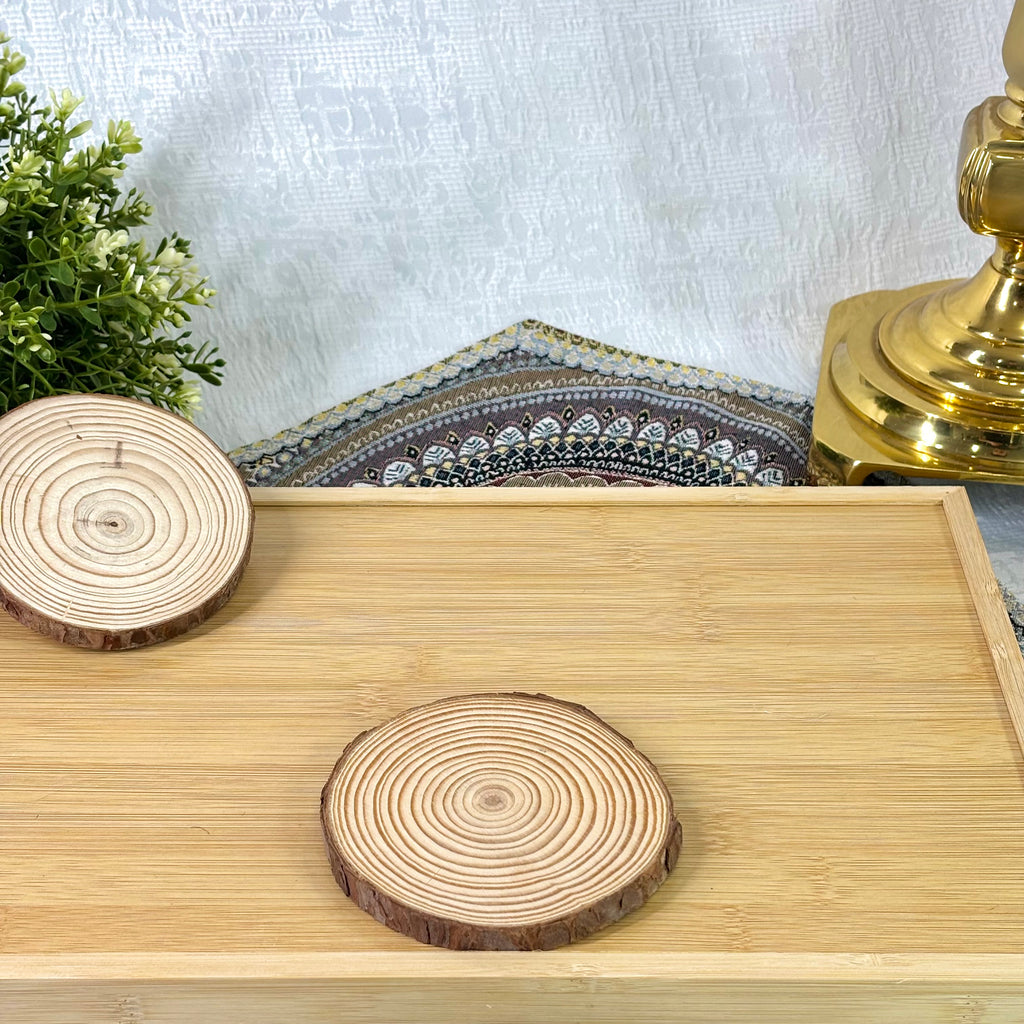 Natural Sandalwood Slices Wedding Ornaments Centerpiece Craft