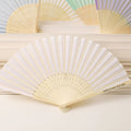 Personalized Custom Wooden Fabric Wedding Fans
