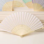 Personalized Custom Wooden Fabric Wedding Fans