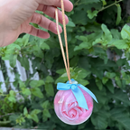 Acrylic Clear Ornament with Pink Flower