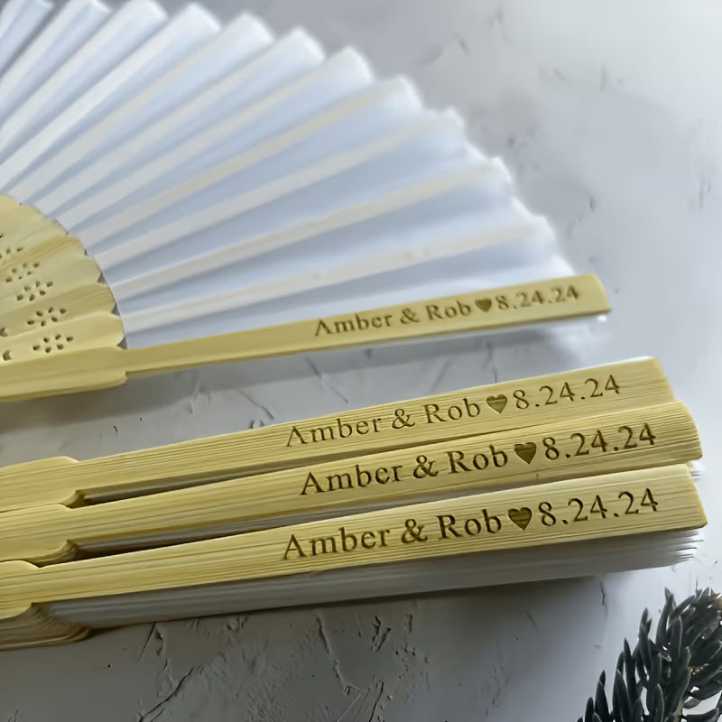 Personalized Engraved Paper Fans