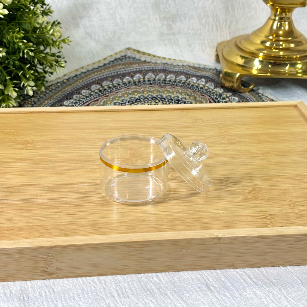 Clear Acrylic Jar with Gold Line