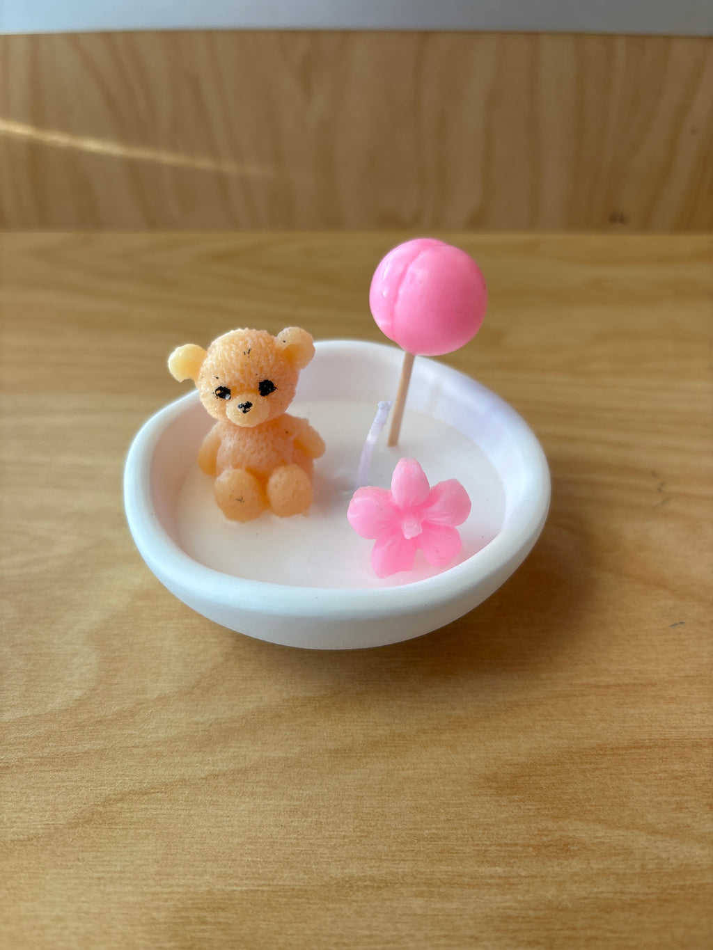 Candle Teddy Bear with Balloon Baby Shower Favors