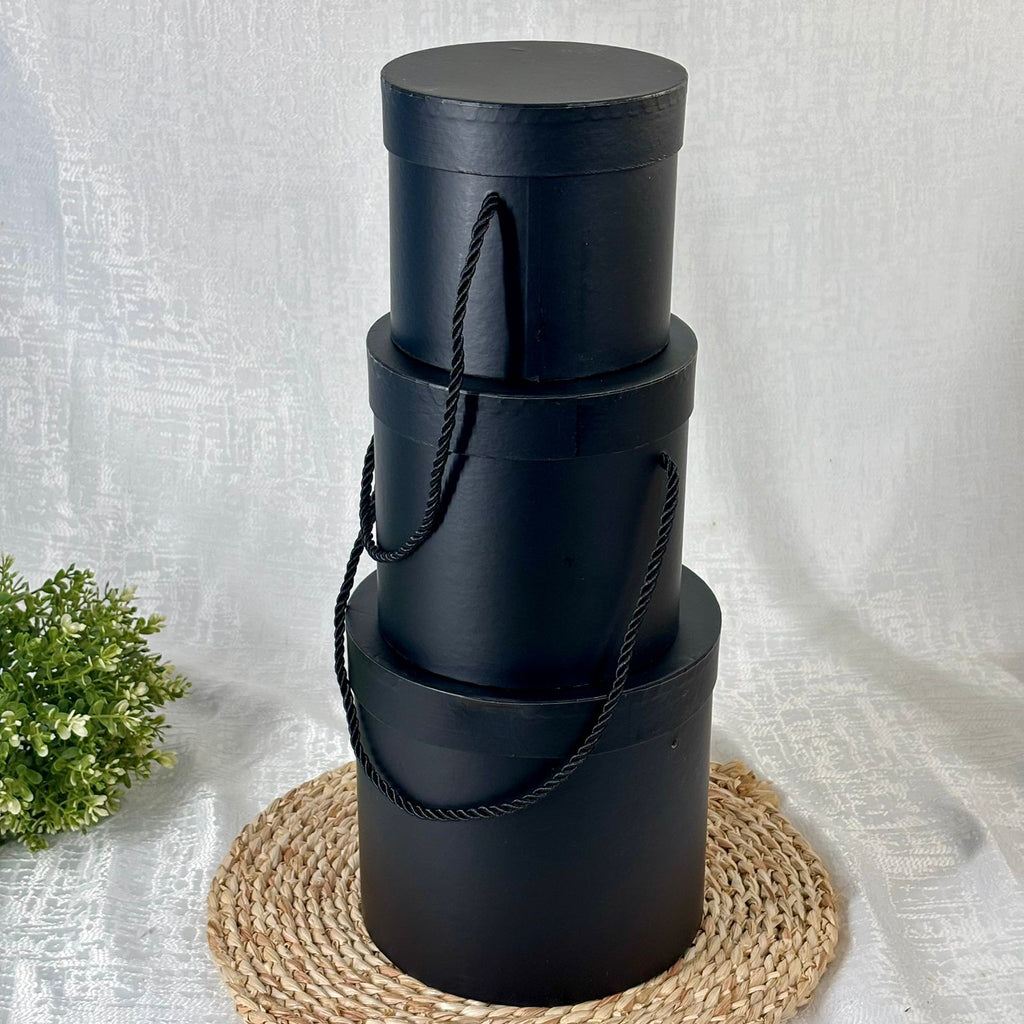 Round Flower Box for Flower Shop Gift Box set of 3 Pcs