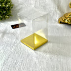 Clear Plastic PVC Box with Golden Base Party Favor Box