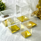 Clear Plastic PVC Box with Golden Base Party Favor Box