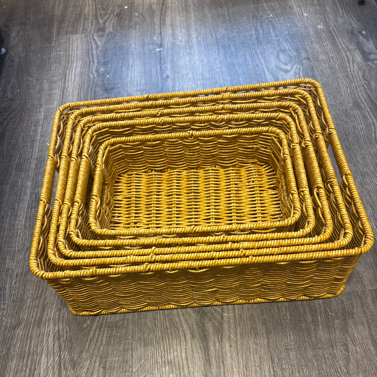5 Piece Rectangular Whicker Basket