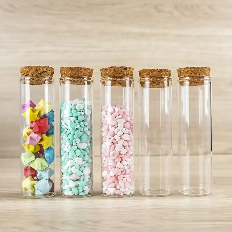 Glass Tubes with Cork Stopper, Wedding Favor