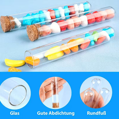 Glass Tubes with Cork Stopper, Wedding Favor