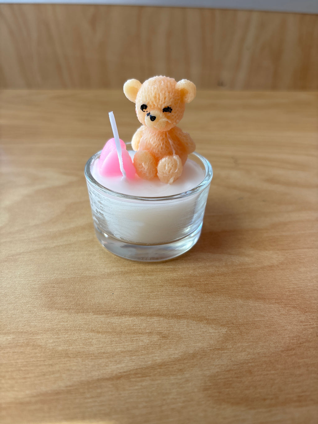 Candle Teddy Bear Candle Glass Jar packed in Clear Box Party Favors F90235