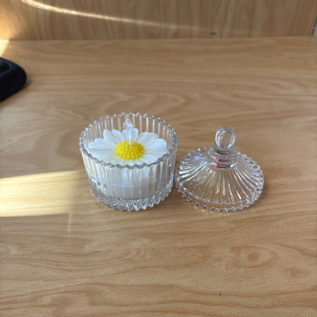 Candle Flower Shape in Glass Jar with Lid Wedding Favors Party Favors