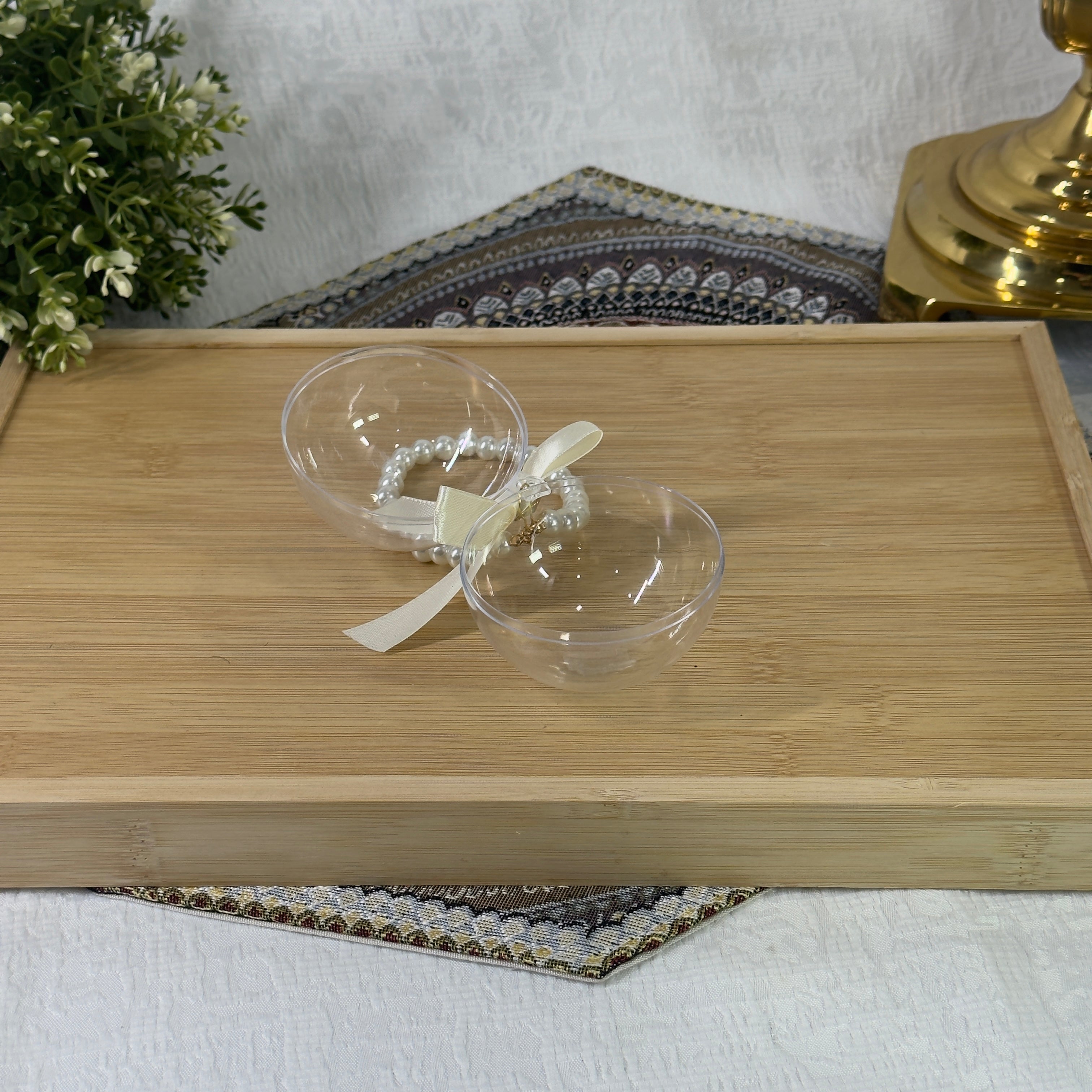 Clear Acrylic Ornament with Peal Hanger