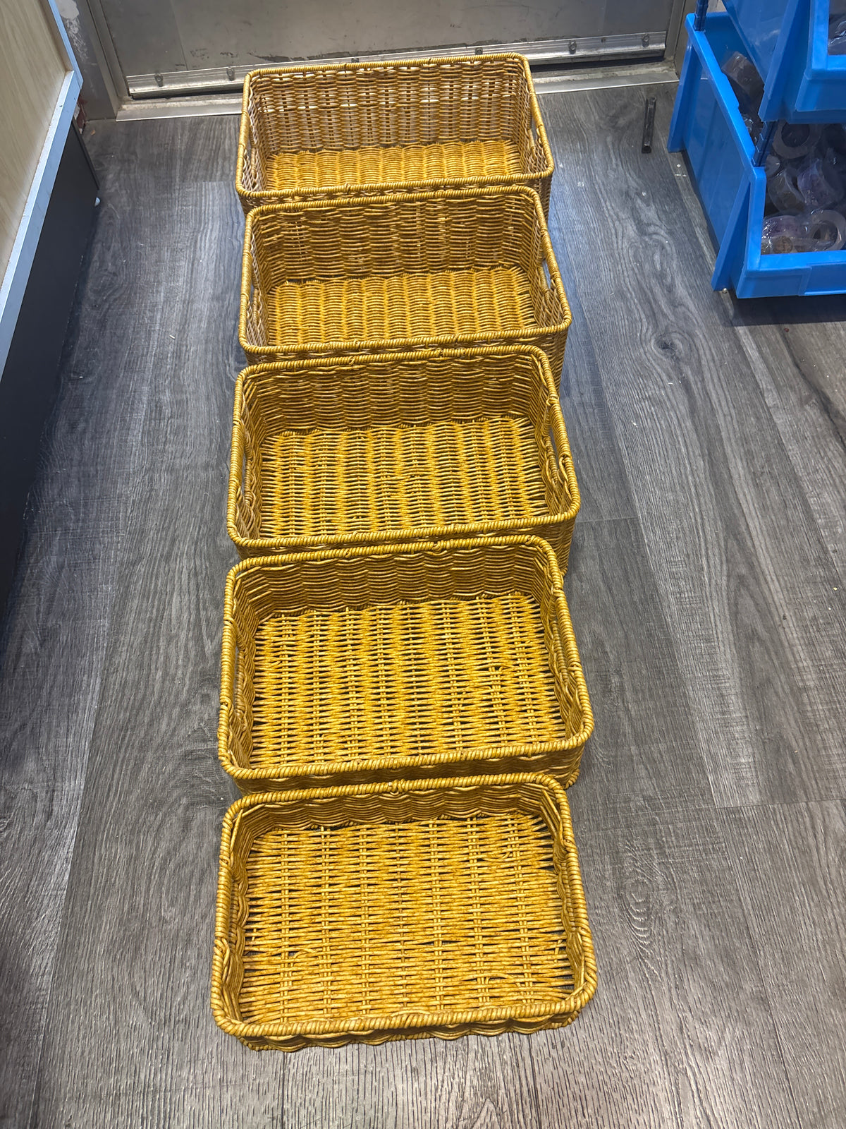 5 Piece Rectangular Whicker Basket