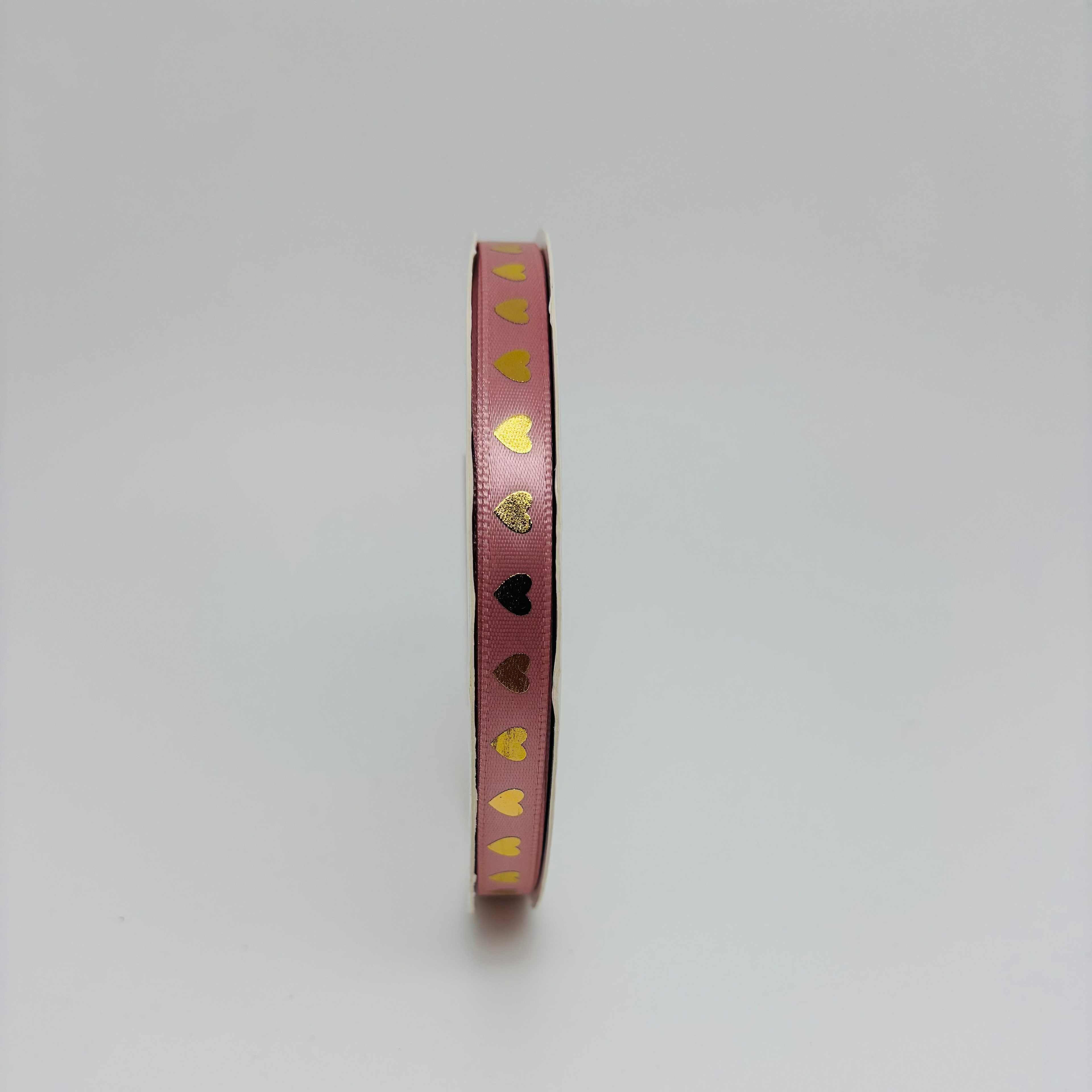 Golden Heart Print Ribbon