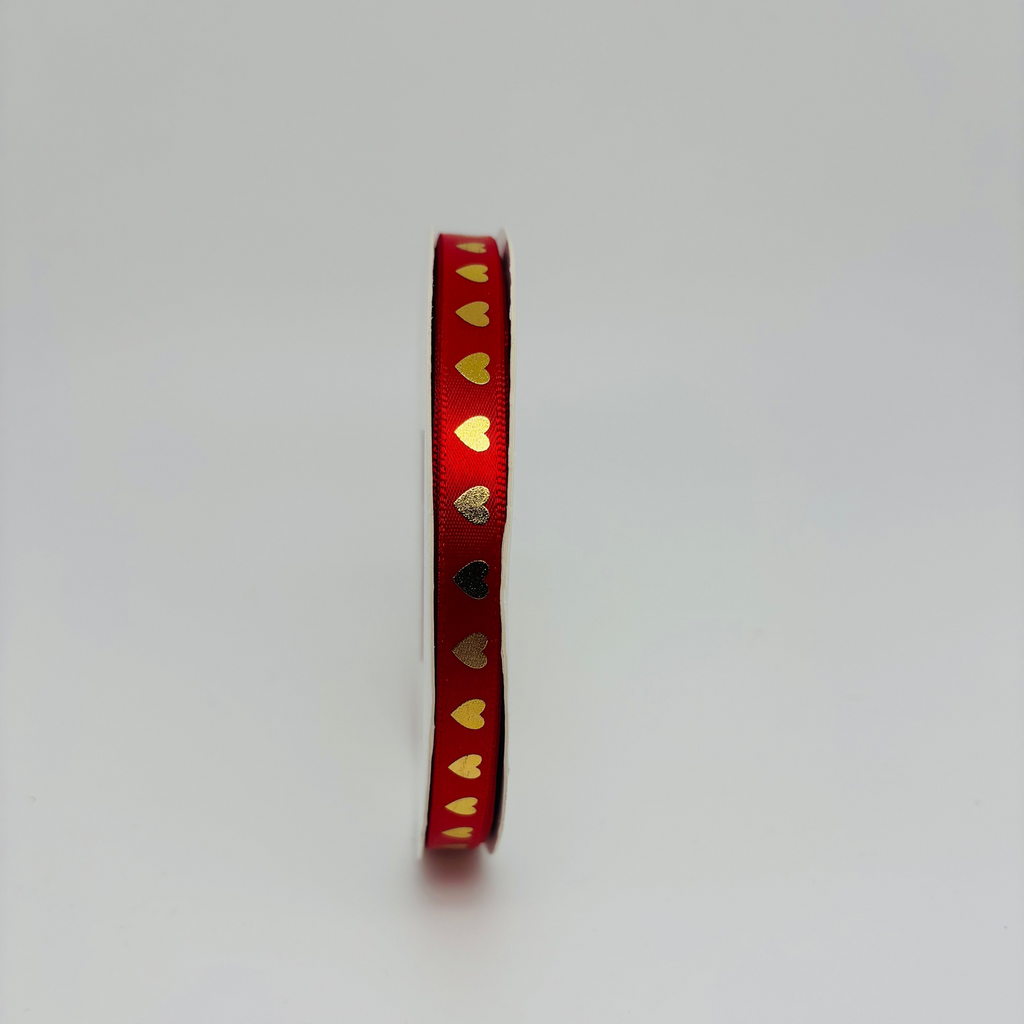 Golden Heart Print Ribbon
