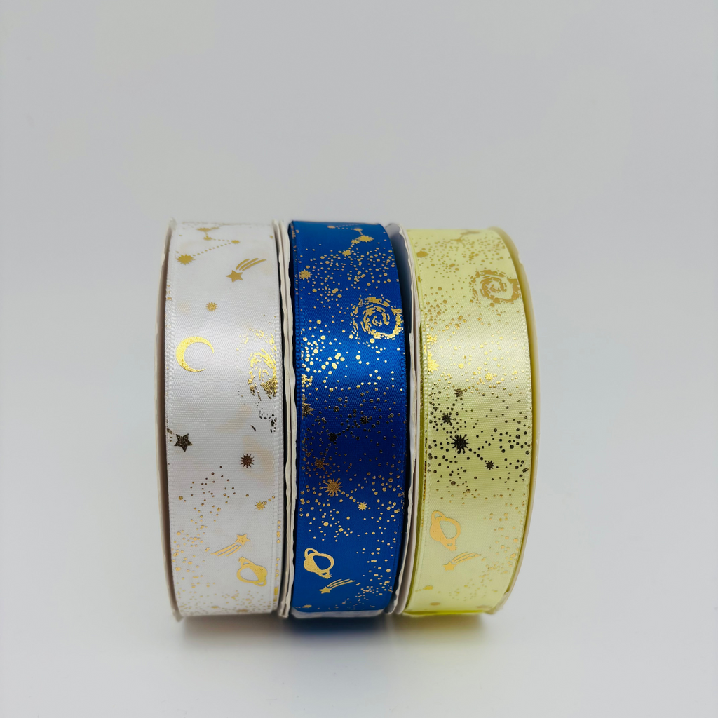 Golden Galaxy Print Ribbon (50 yd)