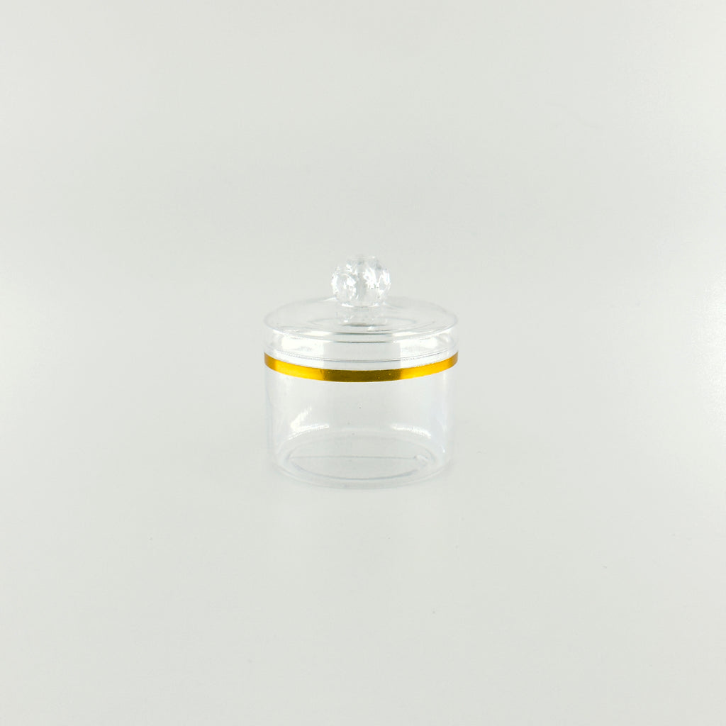 Clear Acrylic Jar with Gold Line